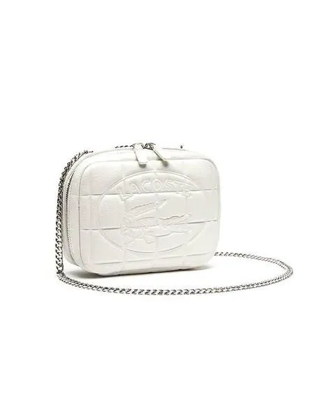 bolso lacoste croco blanco mujer