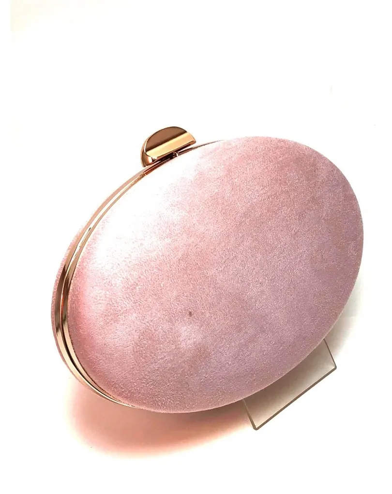 BOLSOS DE FIESTA ROSA NUDE, FORMA OVALADA CON GRAN CAPACIDAD