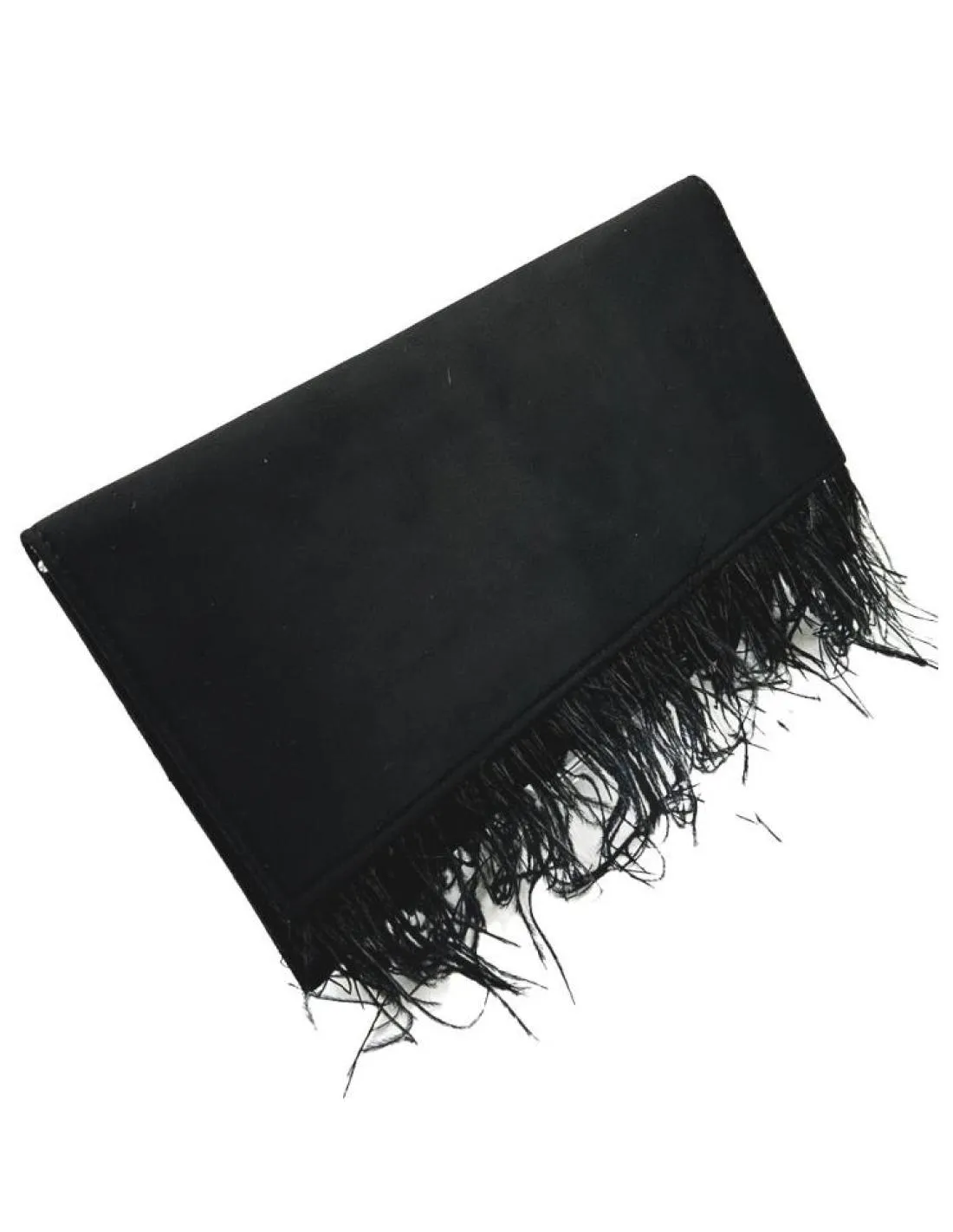 BOLSOS NEGROS CARTERA CON PLUMAS MUY ELEGANTE BODA Y BAUTIZO