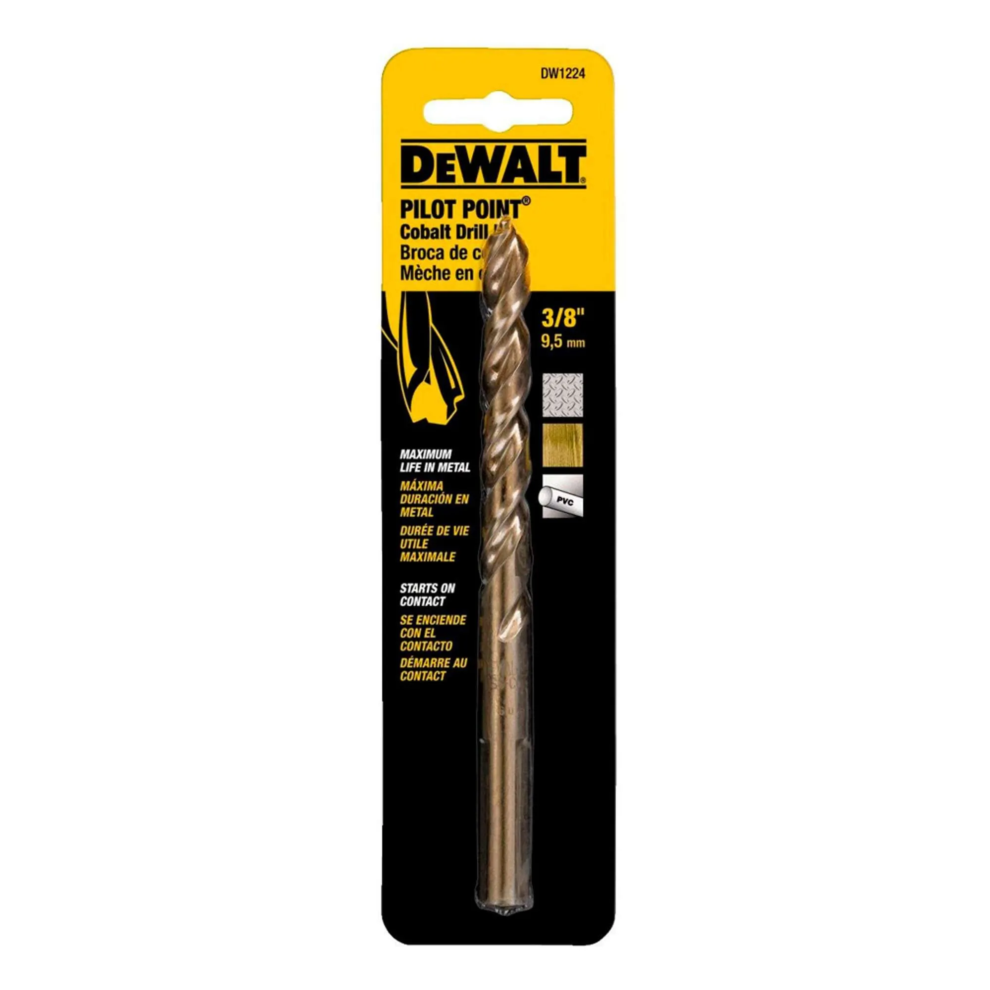 Broca para metal de cobalto de 3/8"