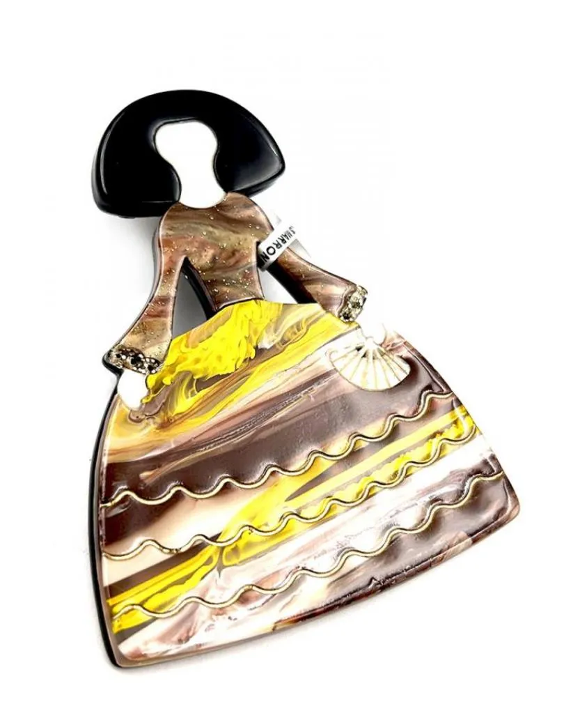 BROCHES MUJER DE MENINAS MARRONES IDEALES PARA ABRIGOS Y CHAQUETAS