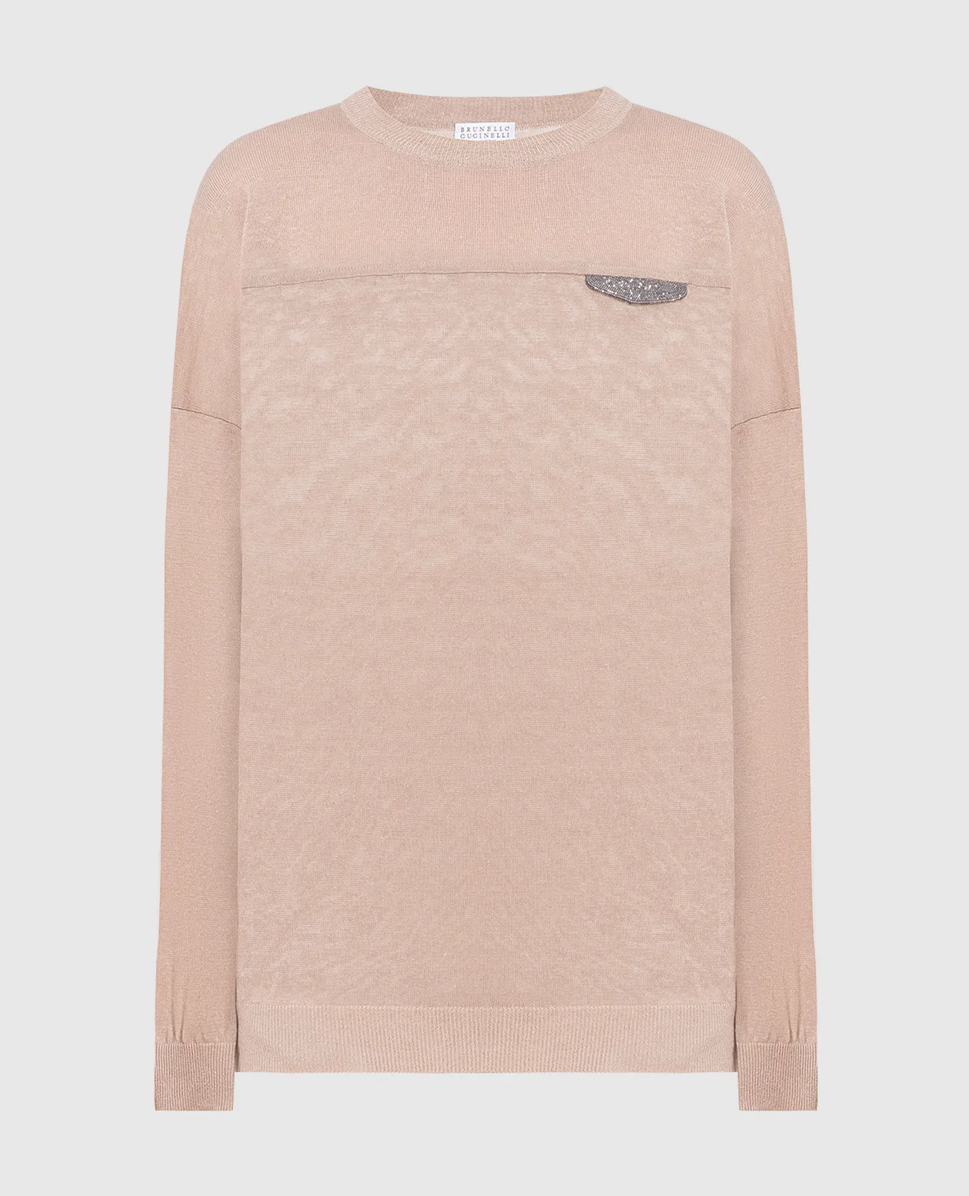 Brunello Cucinelli Brown jumper with monil chain