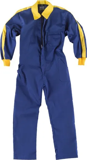Buzo de niño Cuello solapa a juego con puños Azulina / Amarillo
