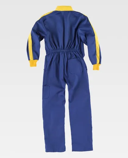 Buzo de niño Cuello solapa a juego con puños Azulina / Amarillo