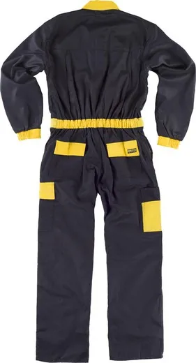 Buzo linea 2 con cintura y tapetas combinadas Negro Amarillo
