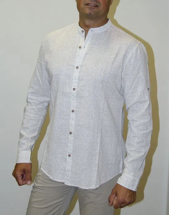 CAMISA DE MANGA LARGA 3617 ESTAMPADO GRIS