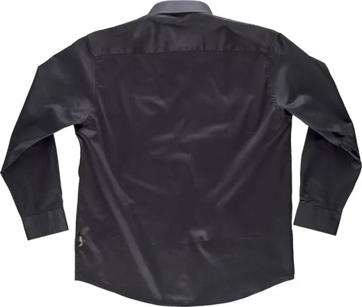 Camisa de manga larga, con dos bolsos 100% Algodón Negro