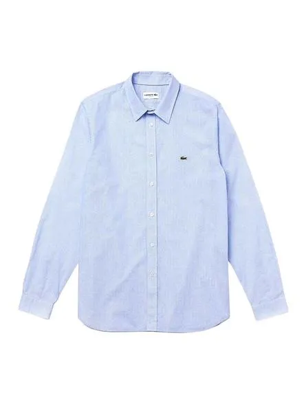 camisa lacoste cuadros azul para hombre