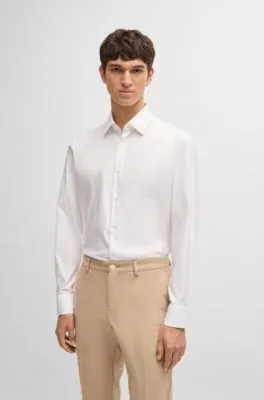 Camisa regular fit de sarga elástica técnica