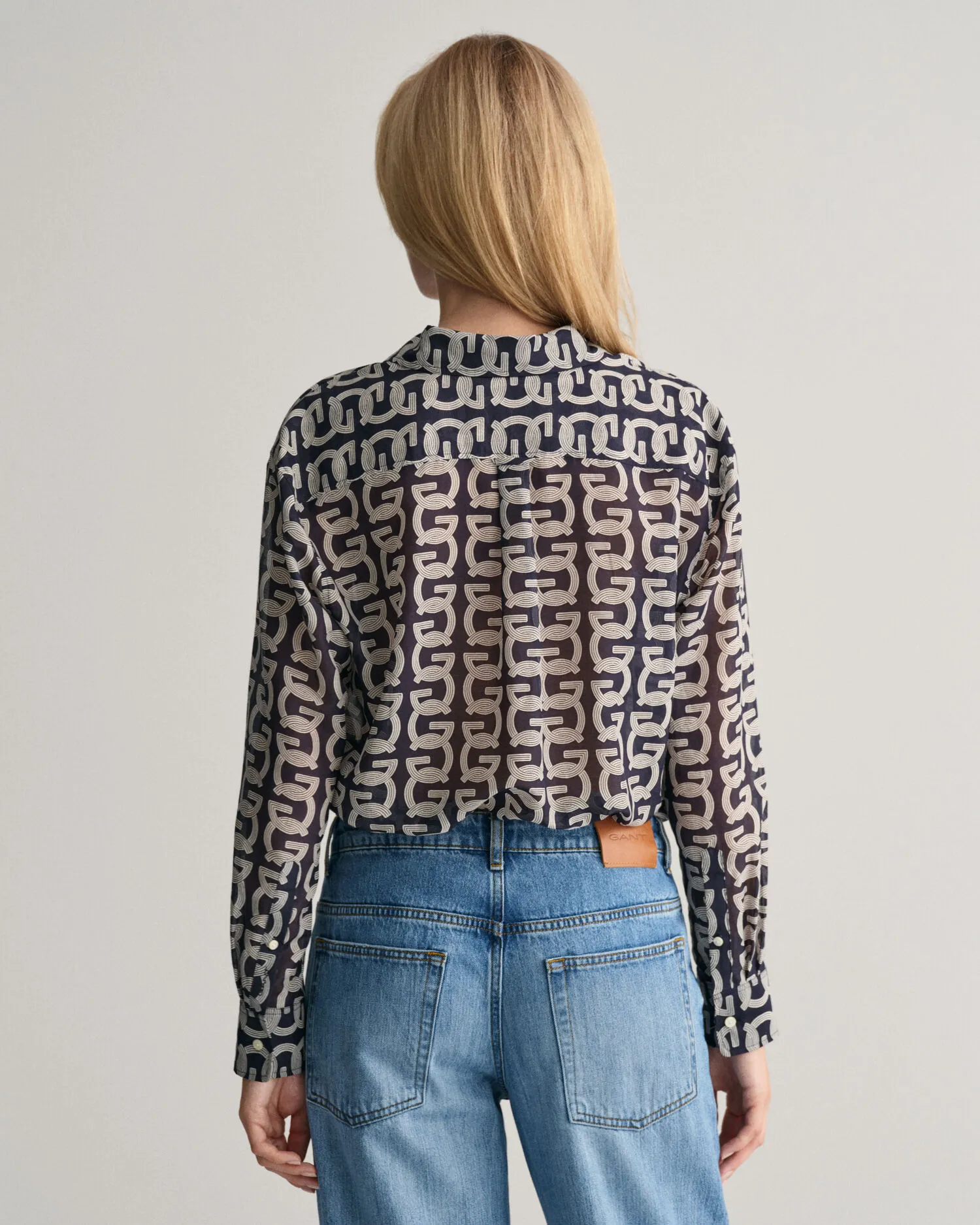 Camisa Relaxed Fit de algodón y seda G Patterned