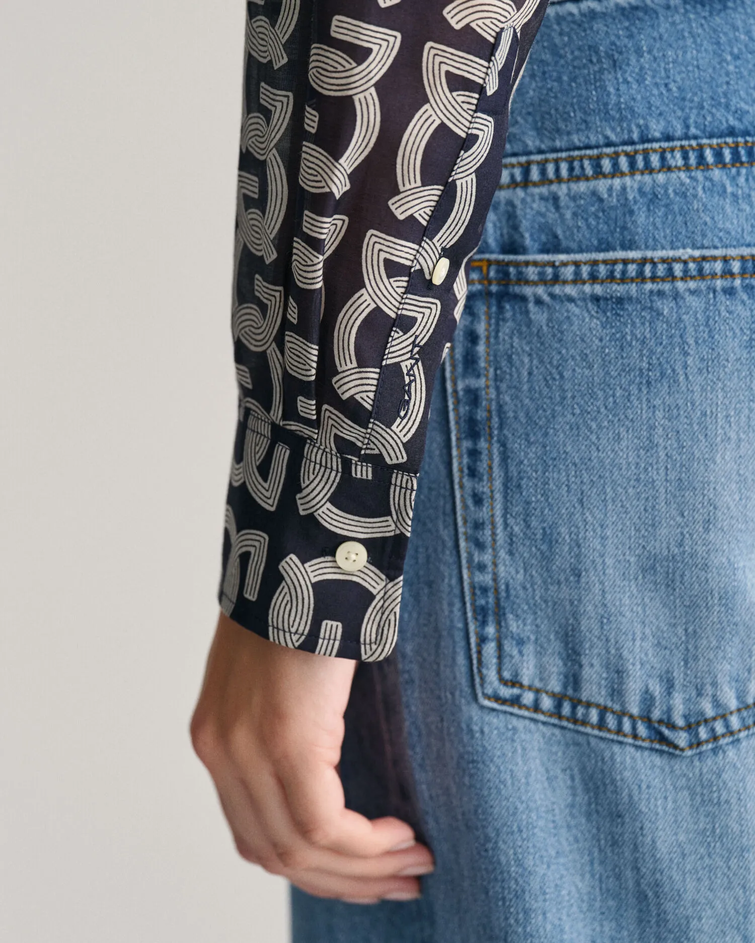 Camisa Relaxed Fit de algodón y seda G Patterned