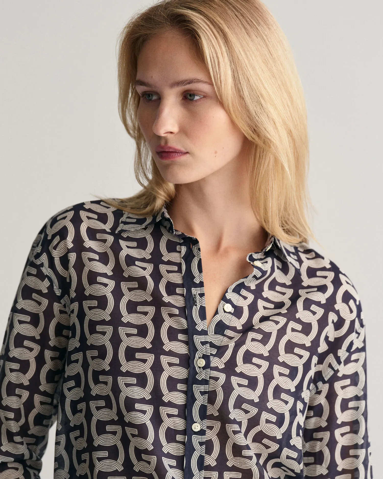 Camisa Relaxed Fit de algodón y seda G Patterned