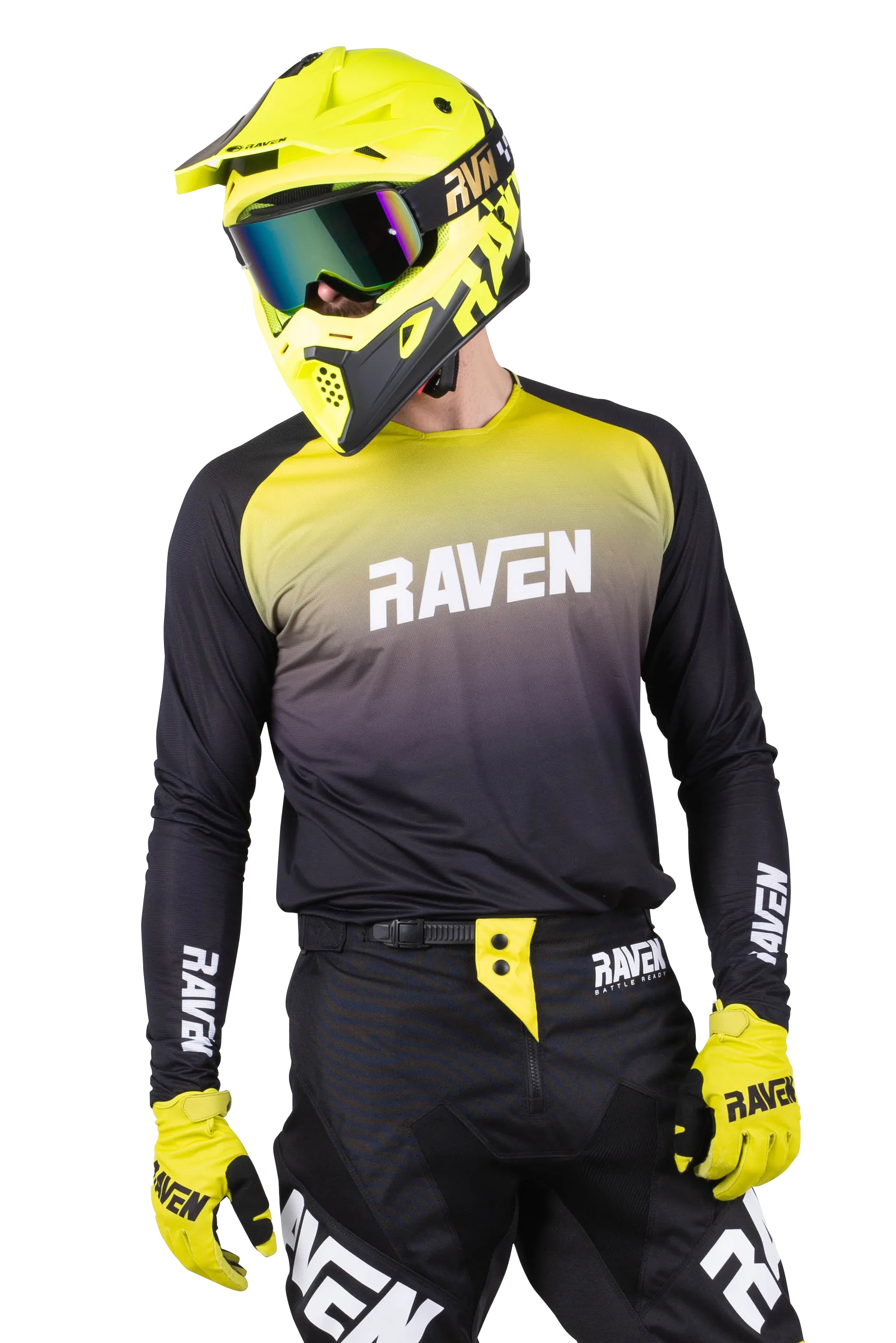 CAMISETA DE CROSS RAVEN VERVE NEGROAMARILLO