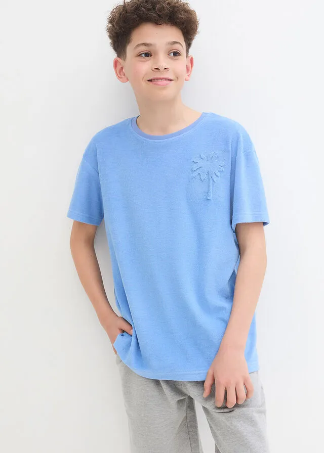 Camiseta de rizo para niños azul provenzal