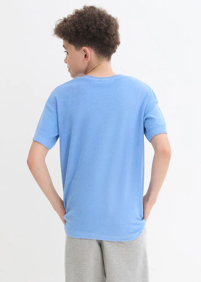 Camiseta de rizo para niños azul provenzal