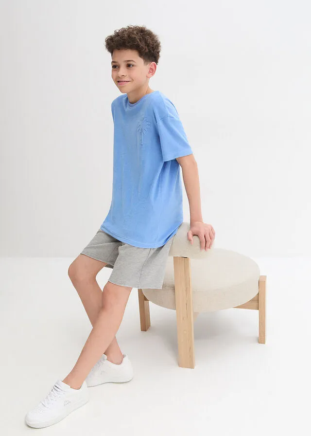 Camiseta de rizo para niños azul provenzal