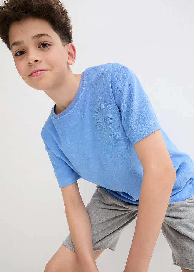 Camiseta de rizo para niños azul provenzal