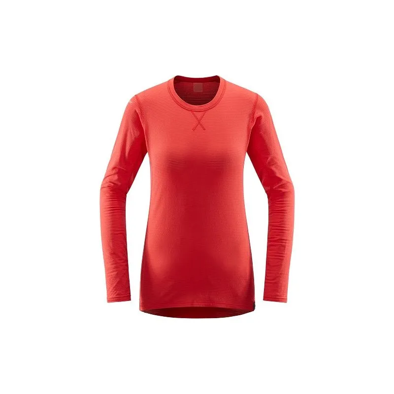Camiseta intermedia HAGLÖFS L.I.M Mid Roundneck (rojo hibisco) para mujer