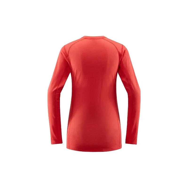 Camiseta intermedia HAGLÖFS L.I.M Mid Roundneck (rojo hibisco) para mujer