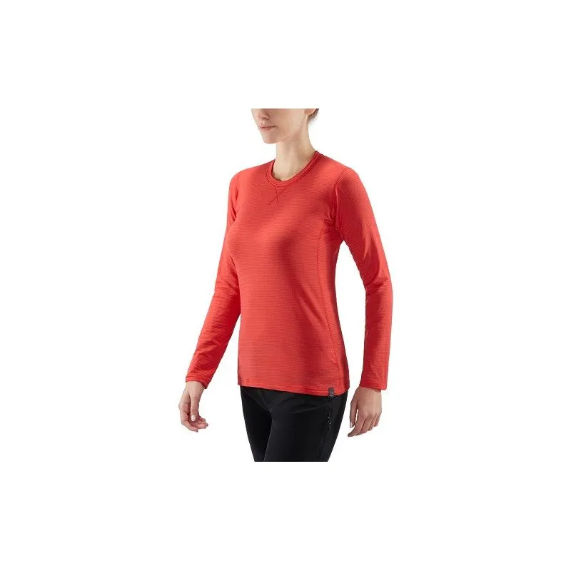 Camiseta intermedia HAGLÖFS L.I.M Mid Roundneck (rojo hibisco) para mujer