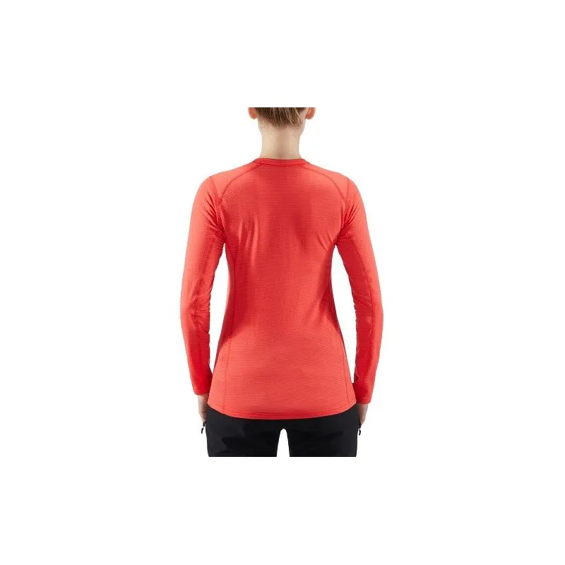 Camiseta intermedia HAGLÖFS L.I.M Mid Roundneck (rojo hibisco) para mujer