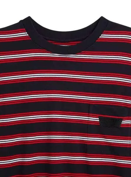 Camiseta Levis Rayas Rojo y Azul para Hombre 