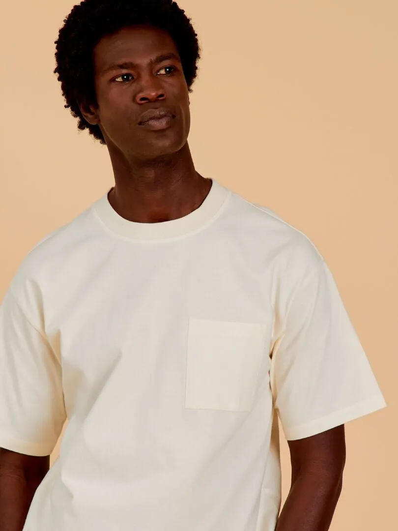 CAMISETA LISA CORTE ANCHO  BEIGE