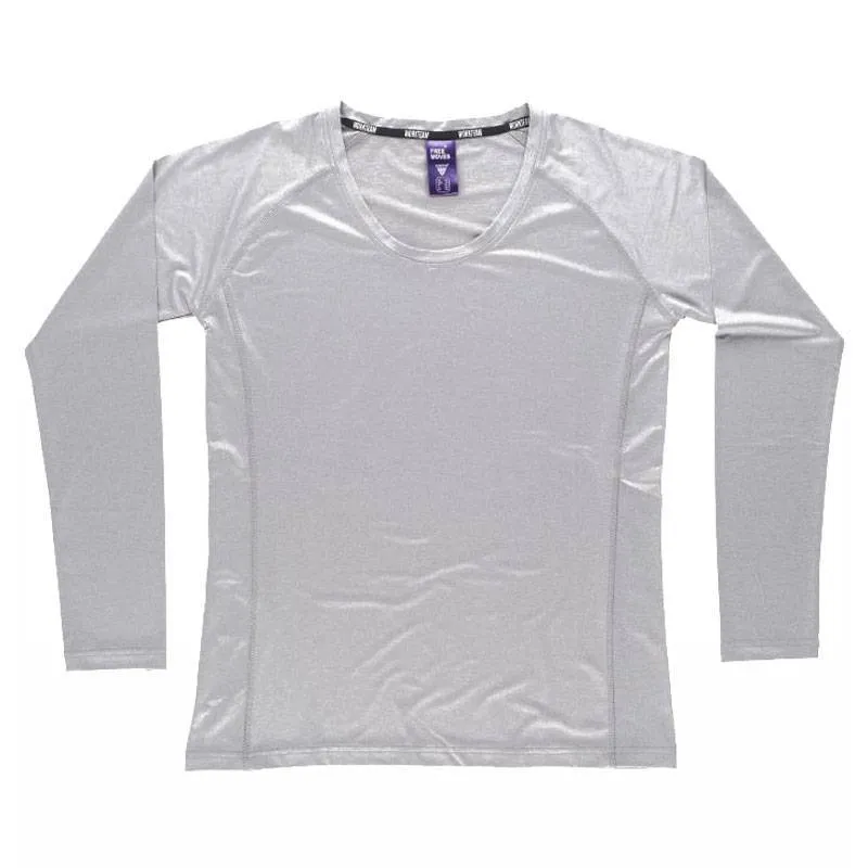 Camiseta manga larga tejido jaspeado para mujer