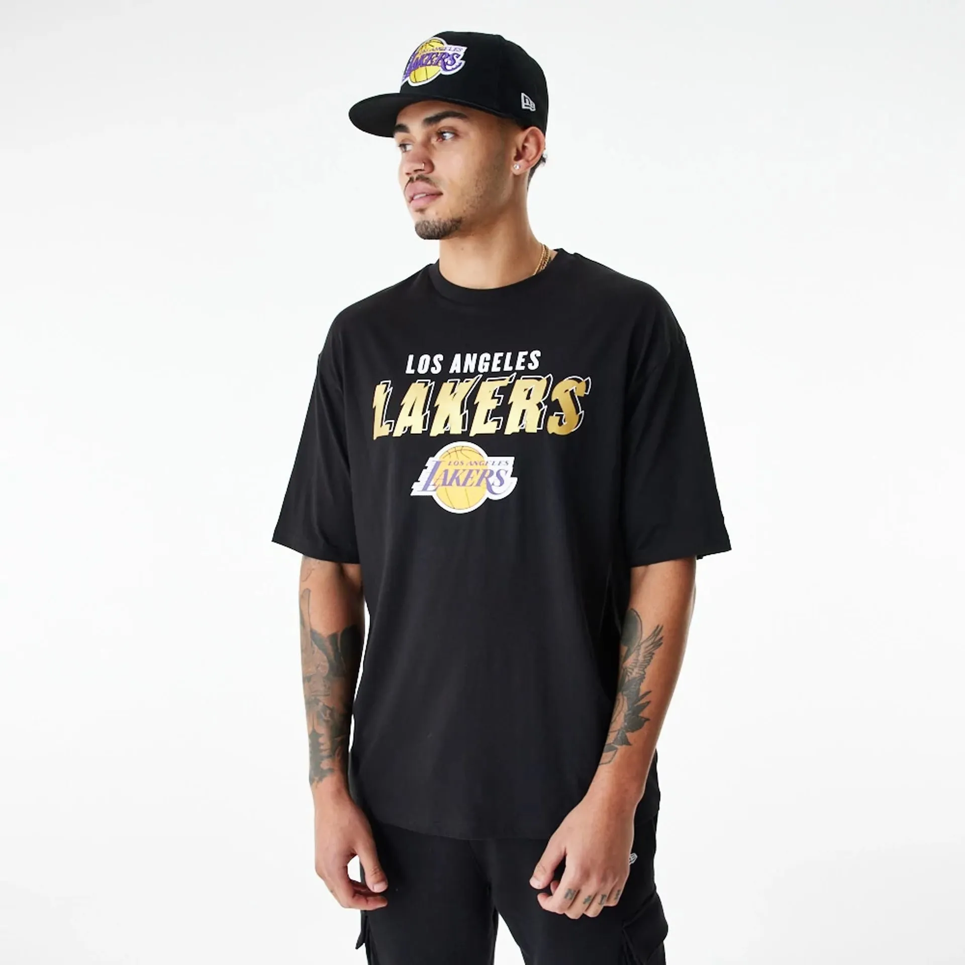Camiseta New Era LA Lakers Team Script Oversized