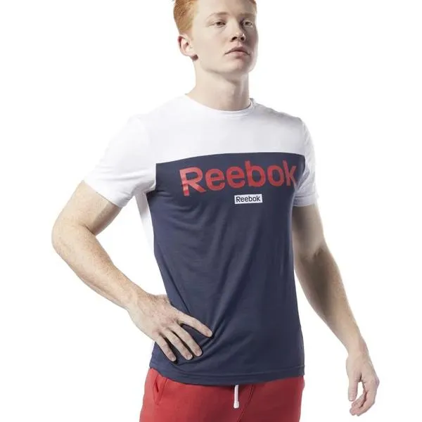 camiseta reebok marino/rojo hombre