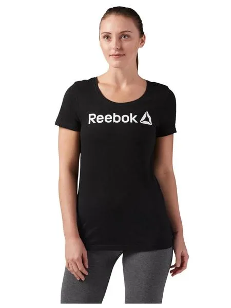 camiseta reebok negro mujer