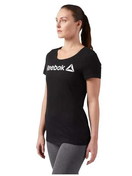 camiseta reebok negro mujer