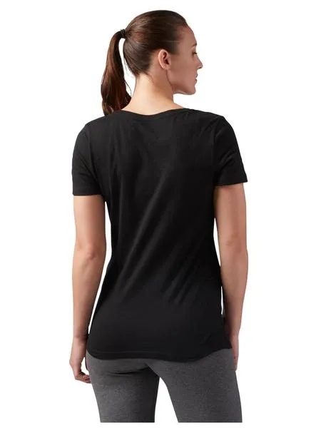 camiseta reebok negro mujer