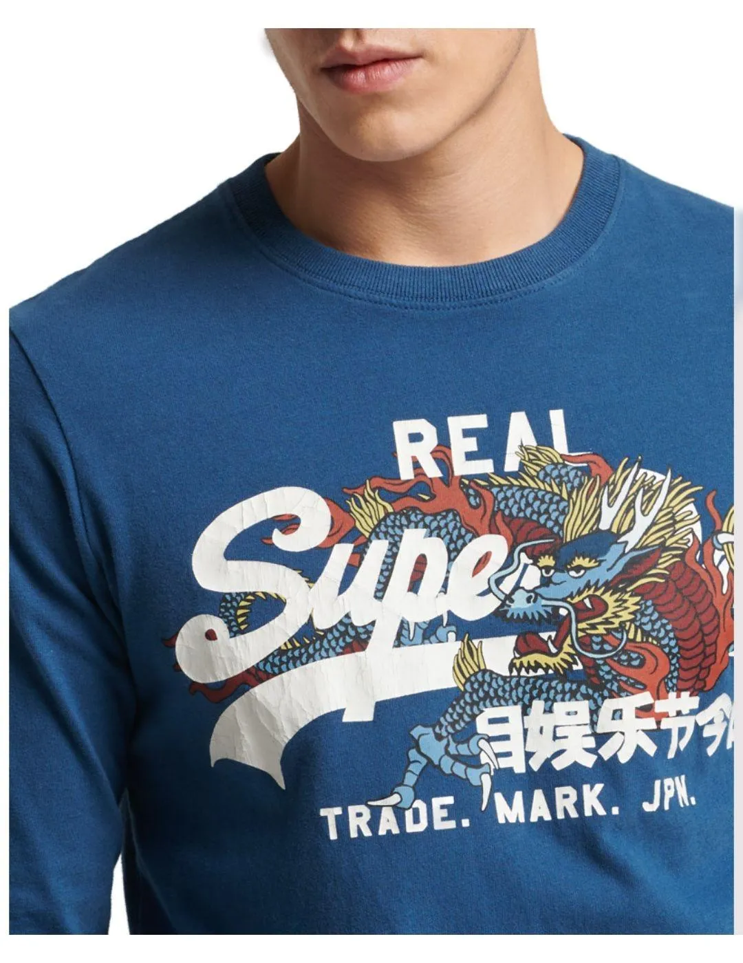 CAMISETA SUPERDRY NARRATIVE AZUL PARA HOMBREA