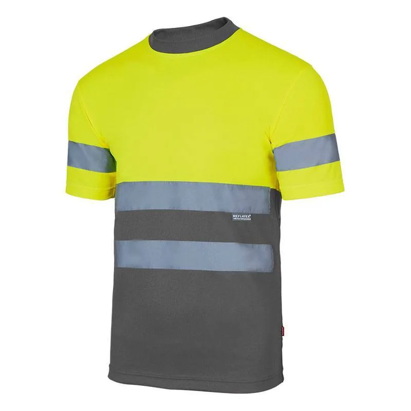 Camiseta técnica en alta visibilidad bicolor manga corta