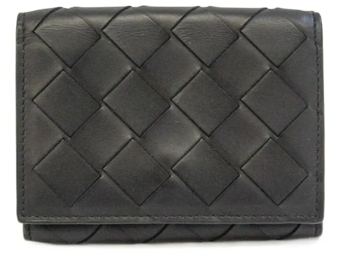 Cartera de cuero Intrecciato de Bottega Veneta Negro 