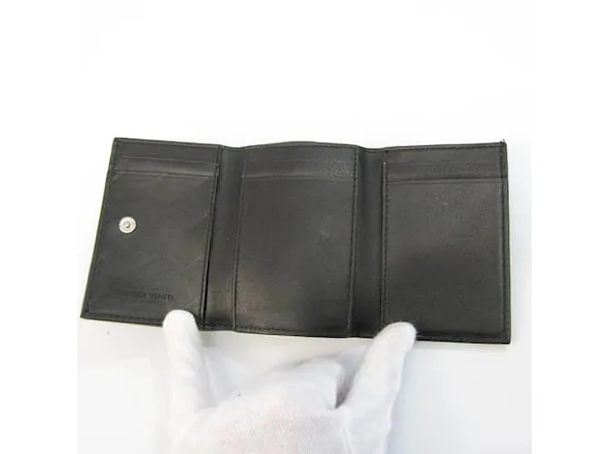Cartera de cuero Intrecciato de Bottega Veneta Negro 