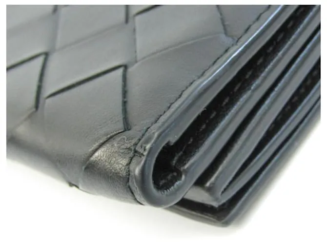 Cartera de cuero Intrecciato de Bottega Veneta Negro 