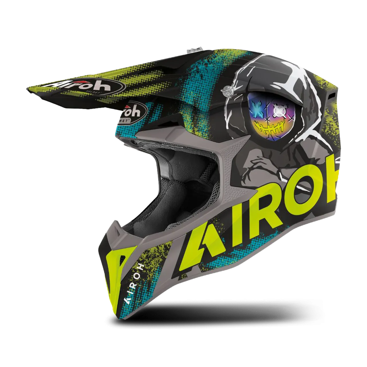 Casco de Cross Airoh Wraap Alien Amarillo