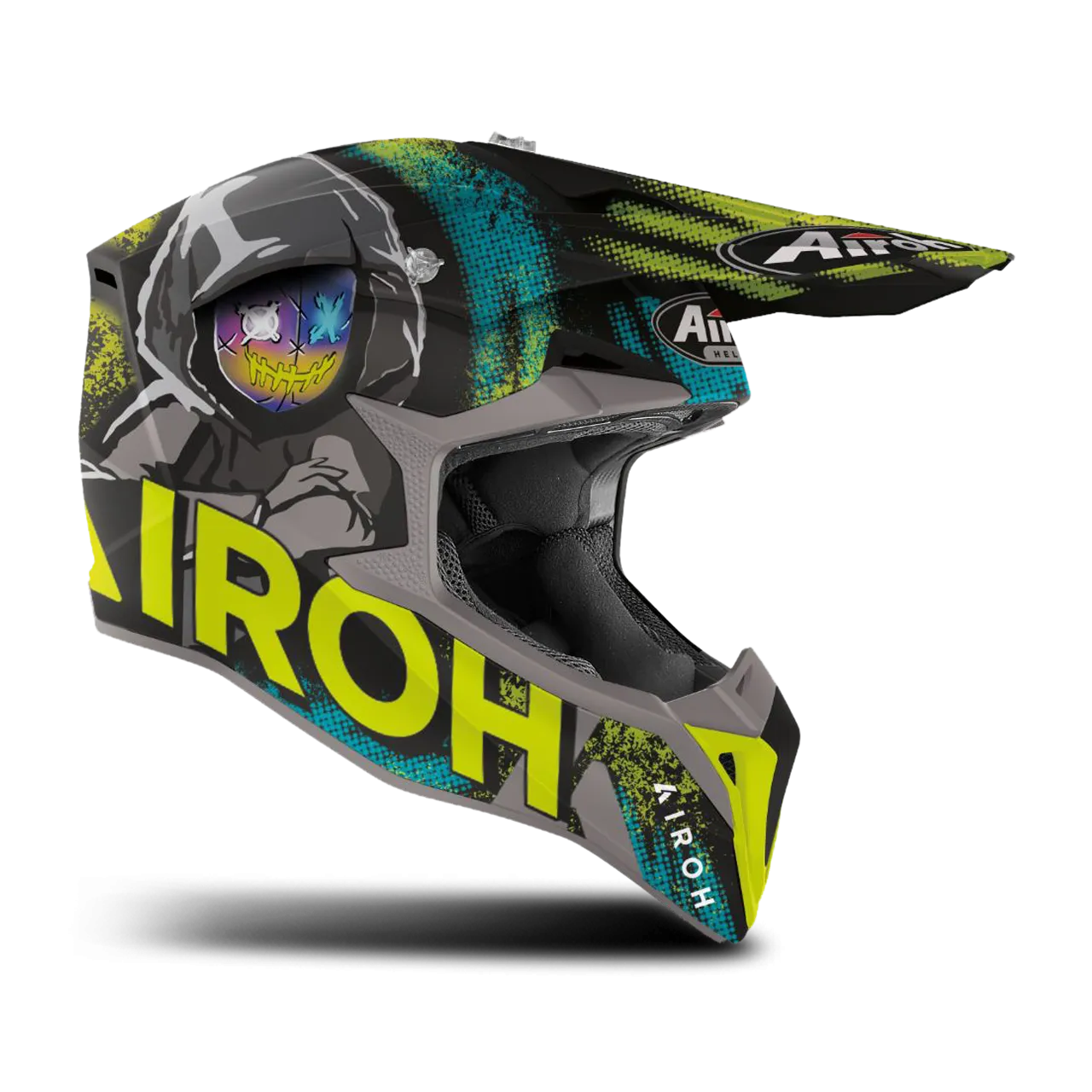 Casco de Cross Airoh Wraap Alien Amarillo
