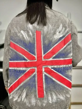 Cazadora Denim Bandera KINGDOM Gris