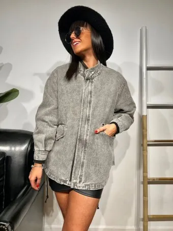 Cazadora Denim Bandera KINGDOM Gris