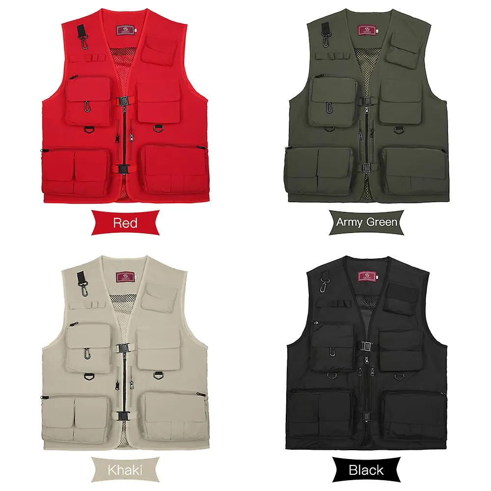 Chaqueta de fotografía de pesca Verano Multi Pockets Chaquetas de malla Quick Dry Waistcoat