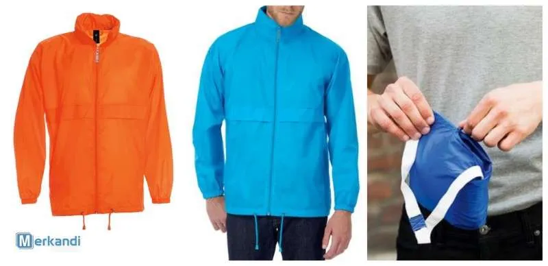 Chaqueta de lluvia para hombre Chaquetas de stock restantes Chaqueta naranja con capucha para hombres