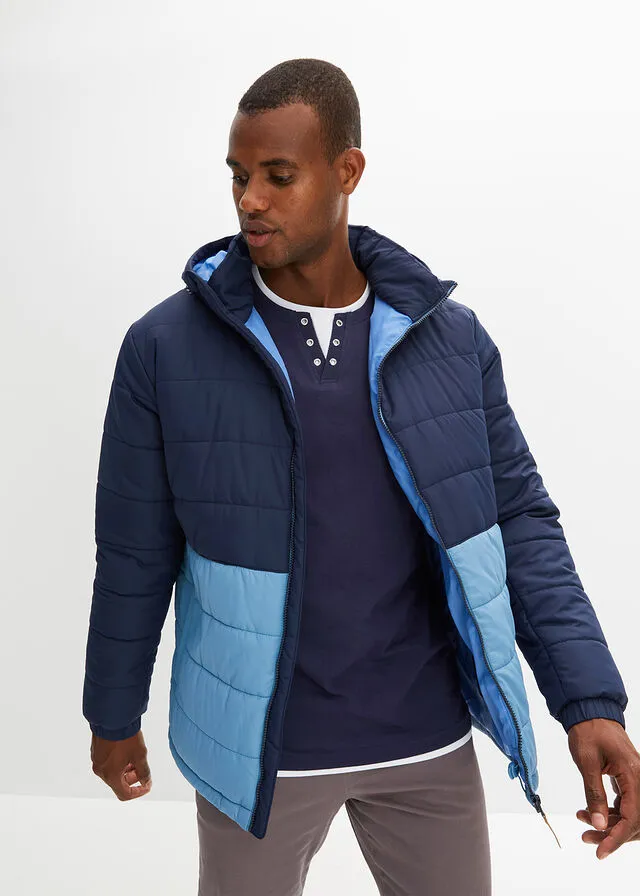 Chaqueta guateada azul marino/azul mate