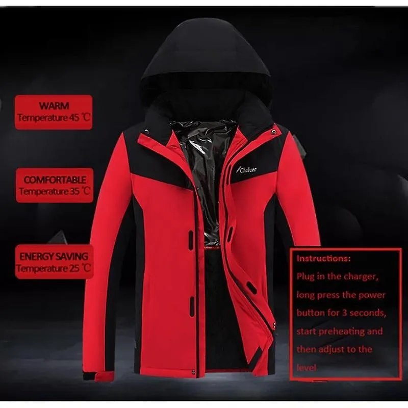 Chaquetas de invierno Hombres Mujeres Mantener caliente Parkas Exterior Abrigo de calefacción inteligente Termostato eléctrico c