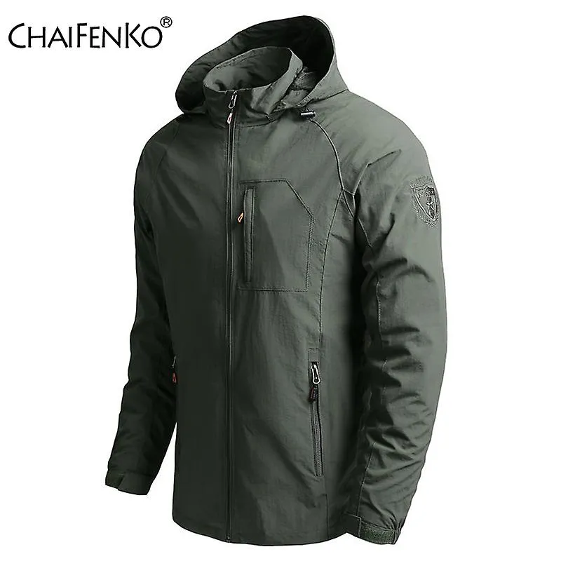 Chaquetas de senderismo al aire libre para hombres Abrigo rompevientos con capucha impermeable Hombres 2023 Otoño Nueva chaqueta
