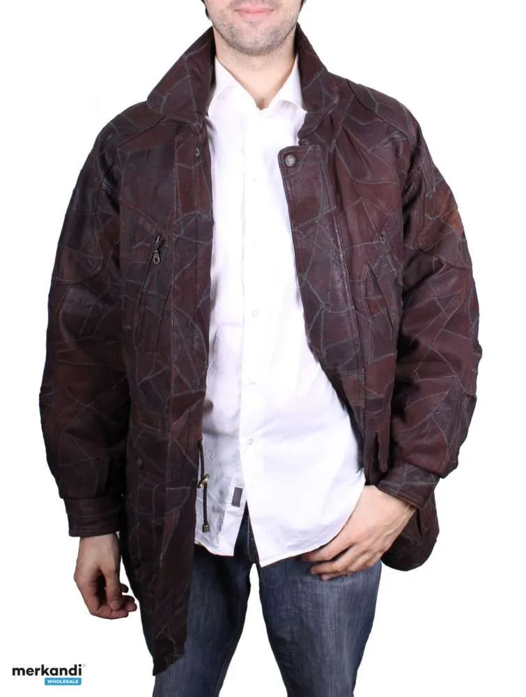 Chaquetas largas de napa de cordero confeccionadas con patchwork de napa de cordero
