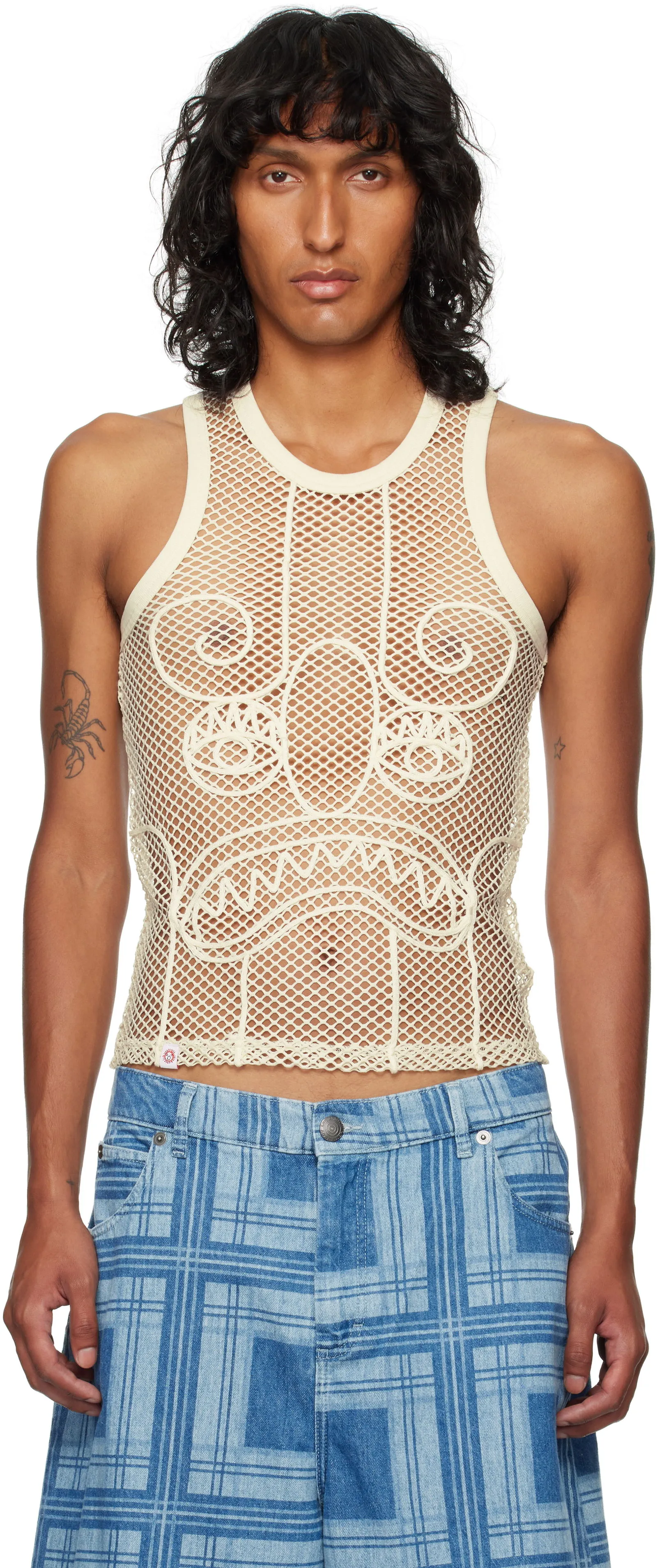 Charles Jeffrey Loverboy LOVERBOY Graphic Net Tank Top
