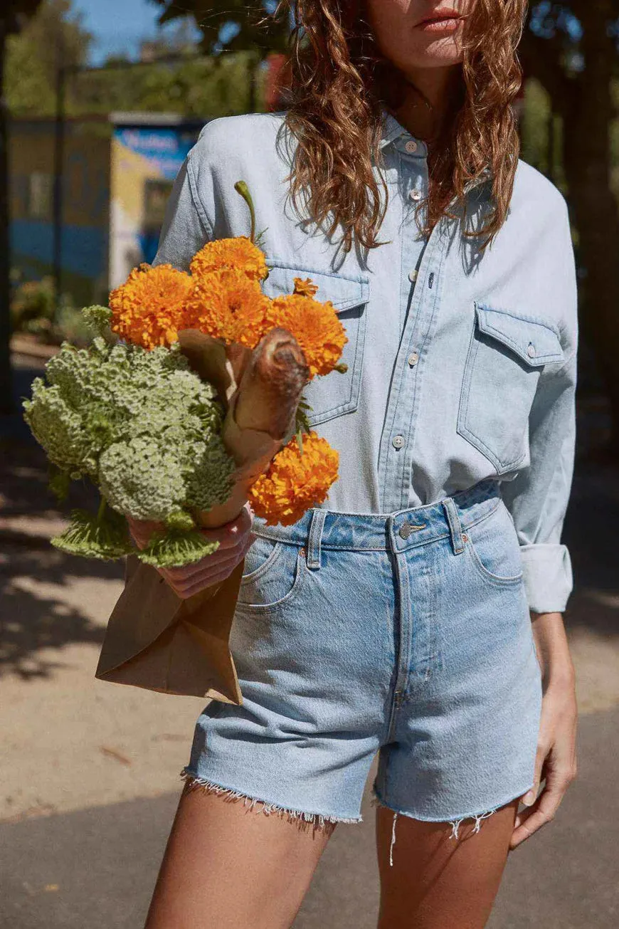Classic Denim Shirt in Light Vintage Blue